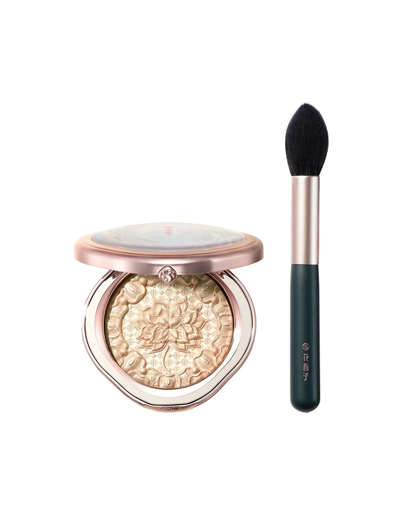 [Members Only] Twin-Lotus Relief Luminous Glow Highlighter + Soft Blooming Highlighter Brush