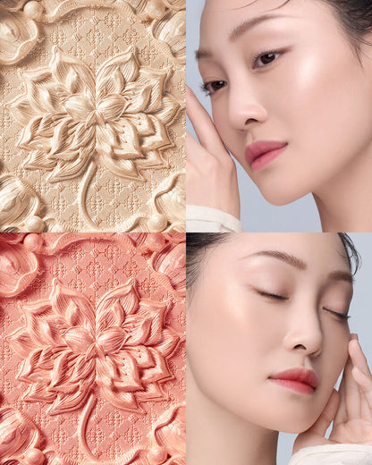 [Members Only] Twin-Lotus Relief Luminous Glow Highlighter + Soft Blooming Highlighter Brush