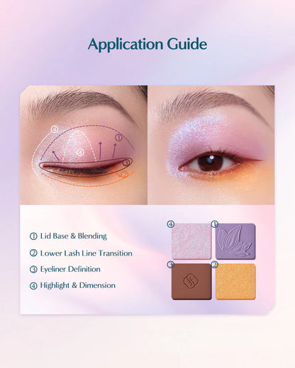 Butterfly Glitter Quad Eyeshadow Palette